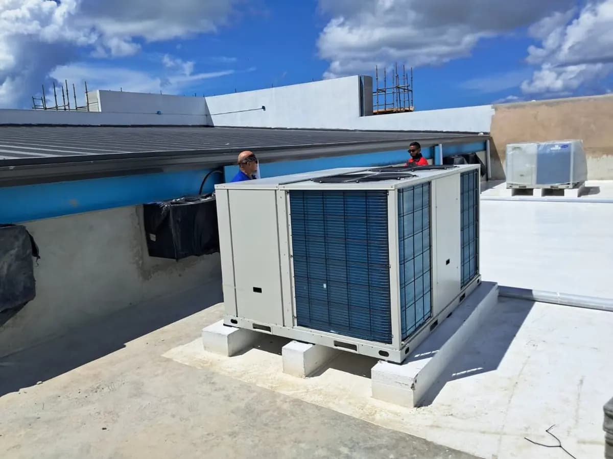 Commercial AC equipment in service area