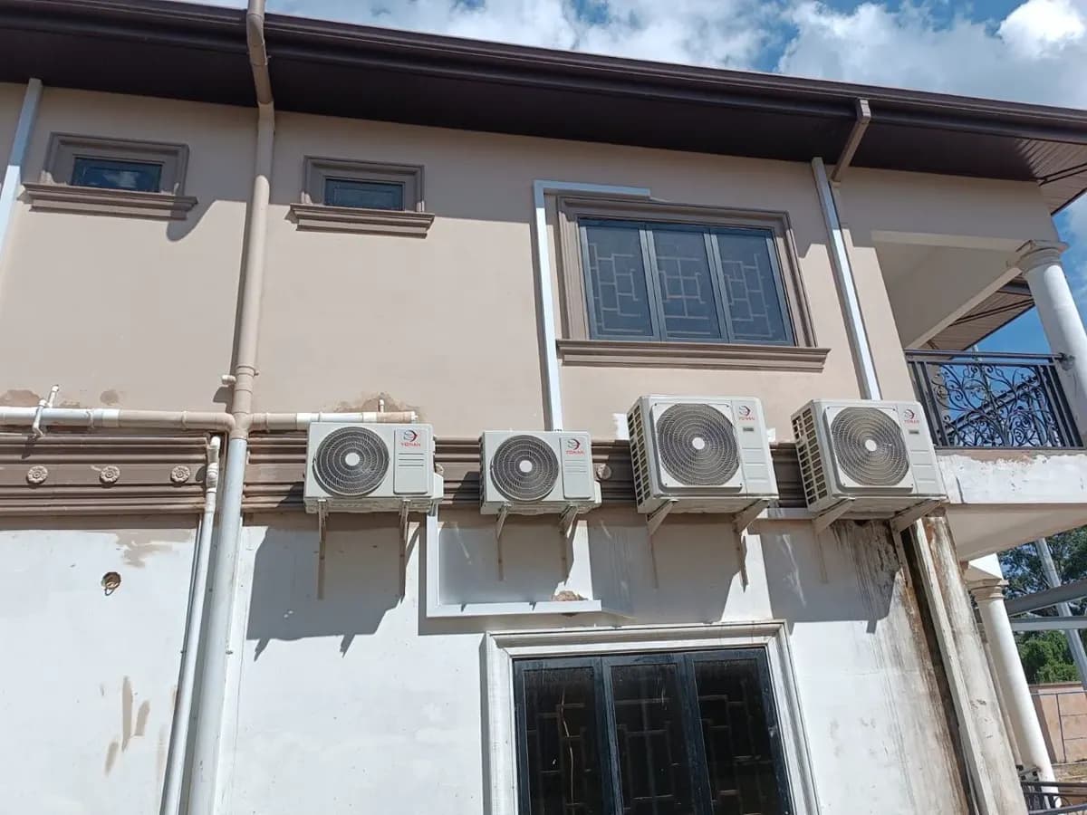 Residential AC equipment installed for home cooling